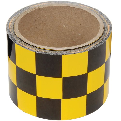 INCOM Checkerboard Hazard Tape - Yellow/Black 3"W x 54'L 1 Roll