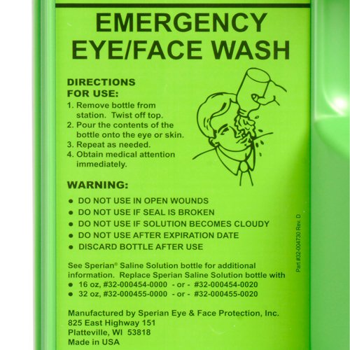 Honeywell Emergency Eye/Face Wash 32 Oz. Single Bottle Station 32-000461-0000