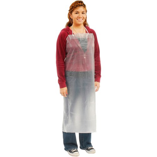 8 Mil Sewn Edge Vinyl Apron - Clear 35" x 45"