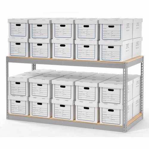 Global Industrial Record Storage With Boxes 72"W x 30"D x 36"H - Gray