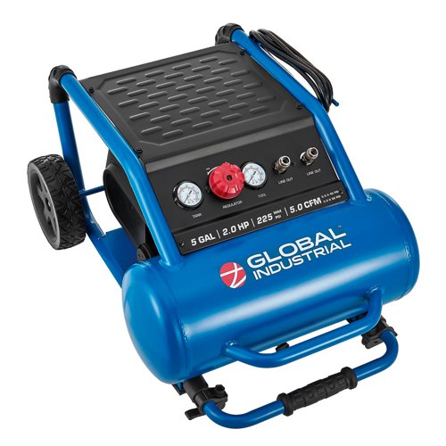 Global Industrial Portable Direct Drive Air Compressor 2.0 HP 5 Gal 5.0 CFM Oil-Free