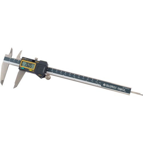 Global Industrial Digital Caliper Absolute Origin 0-8"/200mm IP54 Factory Calibration
