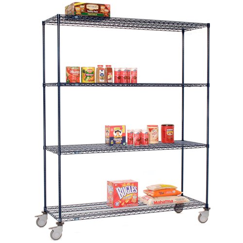 Nexel 4 Shelf Truck Nexelon 36"W x 18"D x 80"H Polymer Swivel Casters 2 Brake