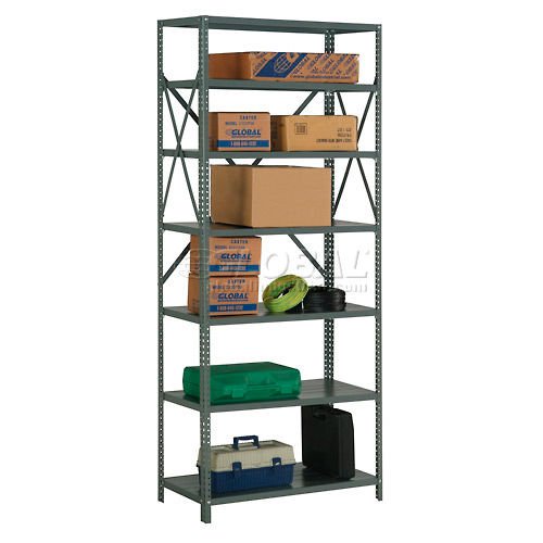 Global Industrial 7 Shelf Open Steel Shelving 36"W x 18"D x 85"H Starter 20 GA Gray