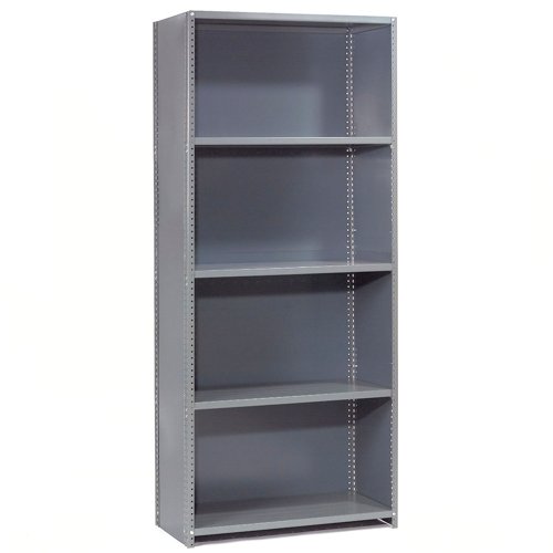 Global Industrial 5 Shelf Closed Steel Shelving 36"W x 18"D x 85"H Starter 20 GA Gray