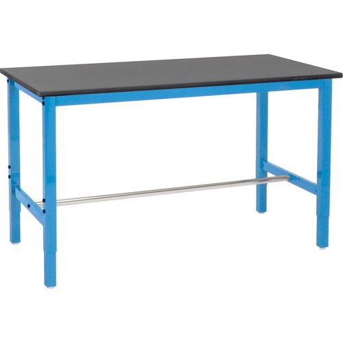 Global Industrial Adjustable Lab Workbench 60" x 36" Phenolic Safety Edge Blue