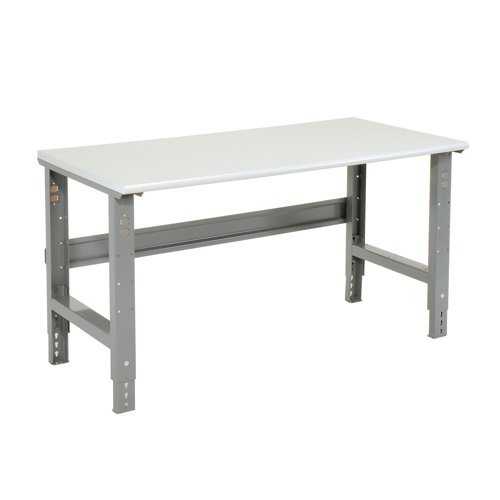 Global Industrial 60x30 Adjustable Height Workbench C-Channel Leg - ESD Safety Edge - Gray