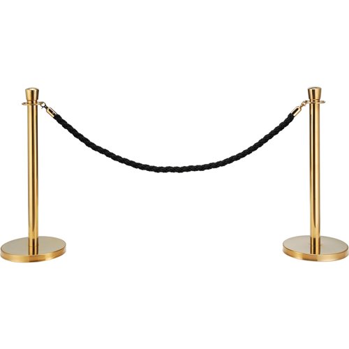 Global Industrial Black Vinyl Braided Rope 59" With Ends For Portable Gold Post