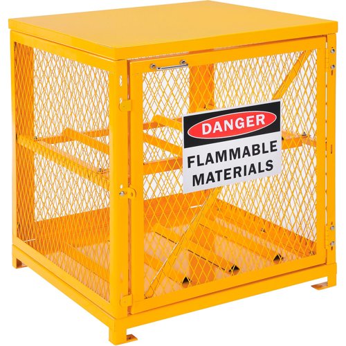 Global Industrial Cylinder Storage Cabinet SGL Door 31"Wx30"Dx35"H 4 Cylinder Cap Unassem.