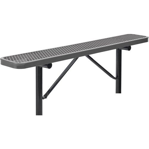 Global Industrial 6' Outdoor Steel Flat Bench Expanded Metal In Ground Mount Gray