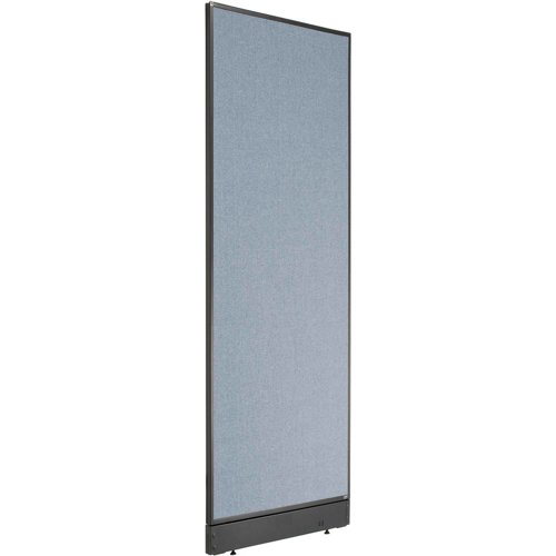 Interion Non-Electric Office Partition Panel with Raceway 24-1/4"W x 76"H Blue