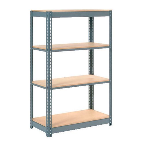 Global Industrial 4 Shelf Standard Duty Boltless Shelving Starter 48"Wx18"Dx60"H Wood Deck USA