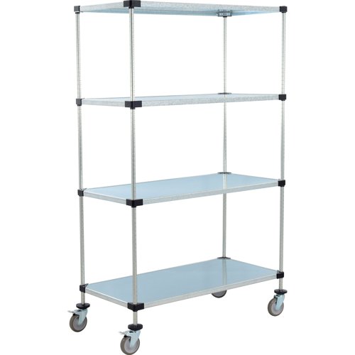 Nexel 4 Shelf Truck Galvanized 48"W x 24"D x 69"H Polyurethane Casters