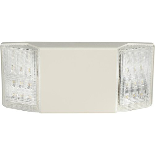 Global Industrial 2 Head LED Emergency Unit w/ Fixed Optics and Ni-Cad Battery Backup