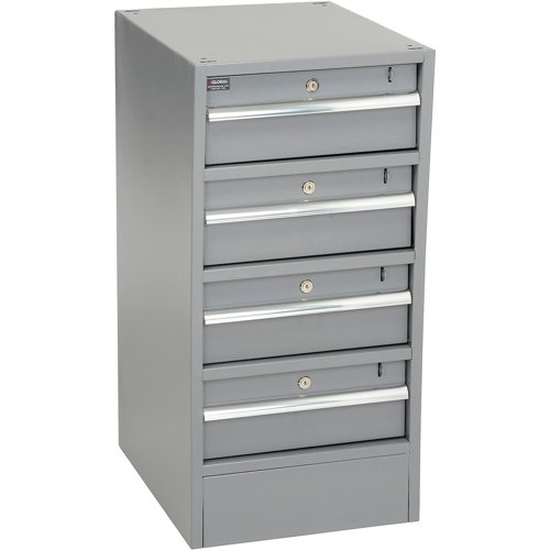 Global Industrial Steel Pedestal W/ 4 Drawers 15-3/4"W x 20"D Gray