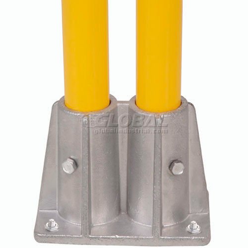 Global Industrial Double Socket Base For Pedestrian Barrier Black