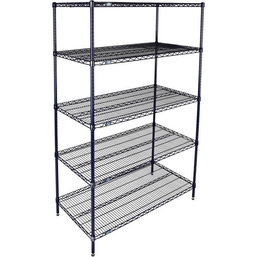 Nexel 5 Shelf Nexelon Blue Wire Shelving Unit Starter 30"W x 21"D x 63"H