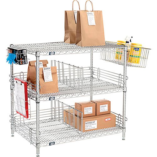 Nexel 3 Shelf Chrome To Go Wire Shelving Unit 30"W x 21"D x 34"H