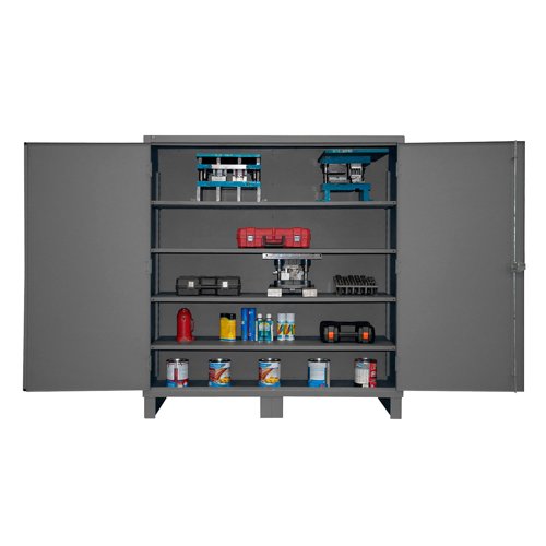 Global Industrial Heavy Duty Storage Cabinet 12 Gauge 72"W x 24"D x 78"H Gray