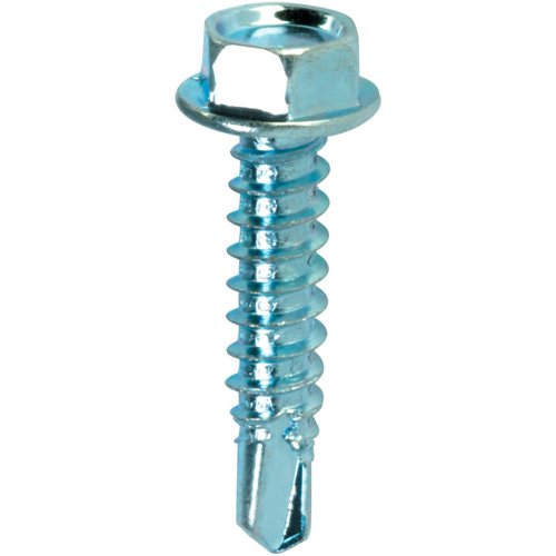 Self-Drilling Screw - #10 x 1-1/2" - Hex Washer Head Teks Point - Zinc Plated - Box of 100