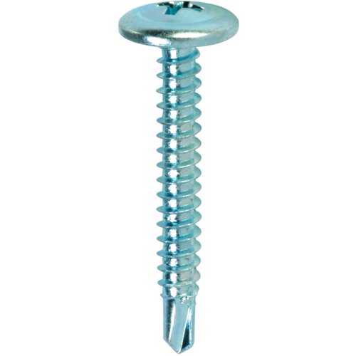 Lath Screw - #8 x 1" Modified Thin Truss Head Drill Point (TEK) - Steel - Zinc - Box of 100