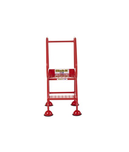 AAD02PR | These Climb-It® Domed Feet Steps are manufactured from a strong tubular steel with red finish. This range features punched steel treads. The domed feet have spring loaded castors which engage or disengage, depending on whether or not weight is applied.