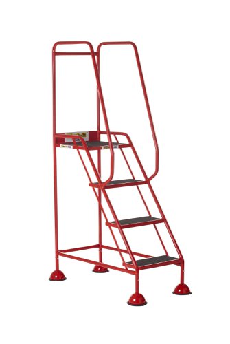 AAD04SR | These Climb-It® Domed Feet Steps are manufactured from a strong tubular steel with red finish. This range features anti-slip treads. The domed feet have spring loaded castors which engage or disengage, depending on whether or not weight is applied.