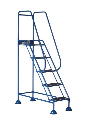 AAD05SB | These Climb-It® Domed Feet Steps are manufactured from a strong tubular steel with blue finish. This range features anti-slip treads. The domed feet have spring loaded castors which engage or disengage, depending on whether or not weight is applied.
