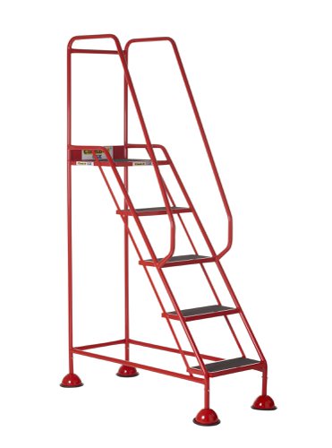 AAD05SR | These Climb-It® Domed Feet Steps are manufactured from a strong tubular steel with red finish. This range features anti-slip treads. The domed feet have spring loaded castors which engage or disengage, depending on whether or not weight is applied.