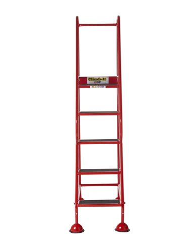 AAD05SR | These Climb-It® Domed Feet Steps are manufactured from a strong tubular steel with red finish. This range features anti-slip treads. The domed feet have spring loaded castors which engage or disengage, depending on whether or not weight is applied.