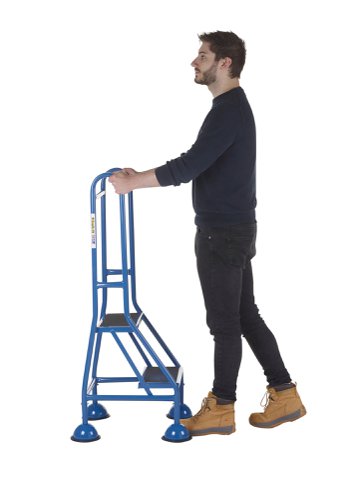 AAP22 | These Climb-It® Domed Feet Steps are manufactured from a strong tubular steel. This range has anti-slip treads to ensure the user has efficient grip. The domed feet have spring loaded castors which engage or disengage, depending on whether or not weight is applied.