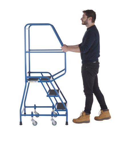AAW83 | These Climb-It® Weight Reactive Steps are manufactured from a strong tubular steel. This range has anti-slip treads to ensure the user has efficient grip. The domed feet have spring loaded castors which engage or disengage, depending on whether or not weight is applied.