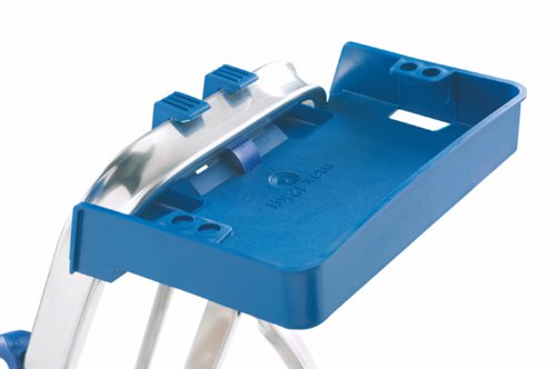 Professional Folding Step with Tool Tray; 5 Tread; 150kg; Silver/Blue AFA05Z