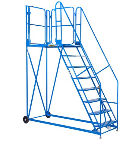 Work Platform - Stand. Incline - 1200mm Platform - 3 Tread - Blue