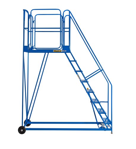 Work Platform - Stand. Incline - 1200mm Platform - 5 Tread - Blue