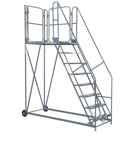 Work Platform - Stand. Incline - 1200mm Platform - 3 Tread - Grey
