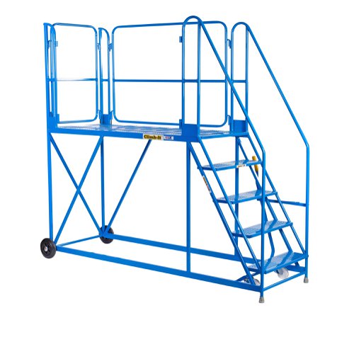 Work Platform - Stand. Incline - 1800mm Platform - 3 Tread - Blue