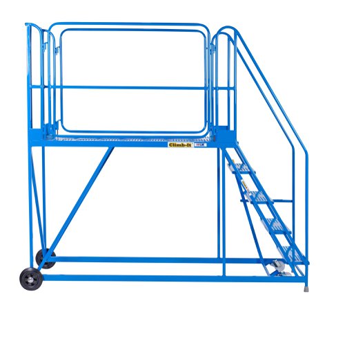 Work Platform - Stand. Incline - 1800mm Platform - 10 Tread - Blue