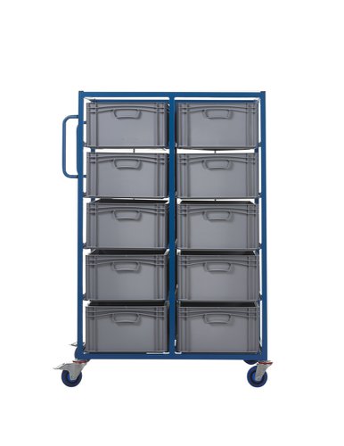 Double Width Tray Rack complete with 10 220Hmm Containers