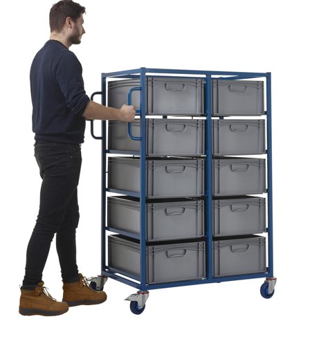 Double Width Tray Rack complete with 10 220Hmm Containers