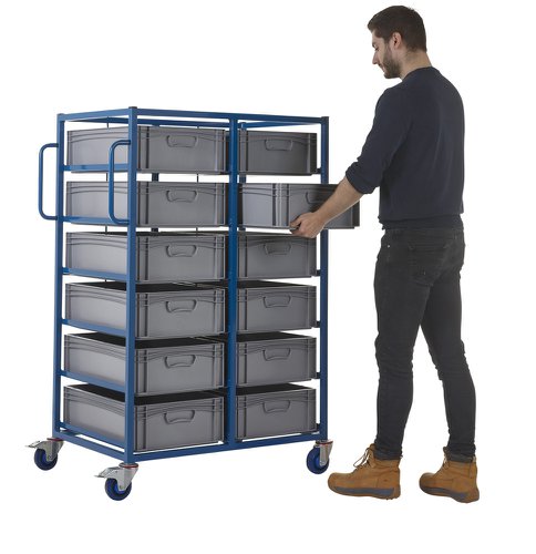 Double Width Tray Rack complete with 12 170Hmm Containers ATRDW12