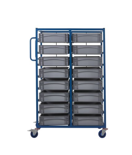 Double Width Tray Rack complete with 16 120Hmm Containers ATRDW16