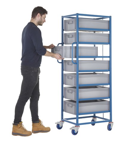 Single Width Tray Rack complete with 7 170Hmm Containers | ATRST07 | GPC Industries Ltd