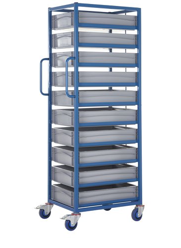 Single Width Tray Rack complete with 10 120Hmm Containers