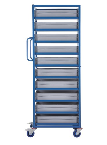 Single Width Tray Rack complete with 10 120Hmm Containers | ATRST10 | GPC Industries Ltd