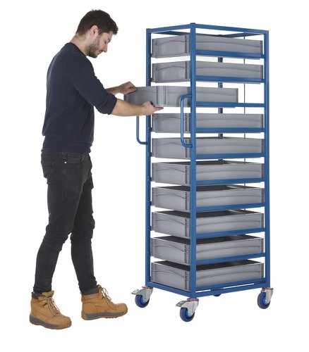 Single Width Tray Rack complete with 10 120Hmm Containers | ATRST10 | GPC Industries Ltd