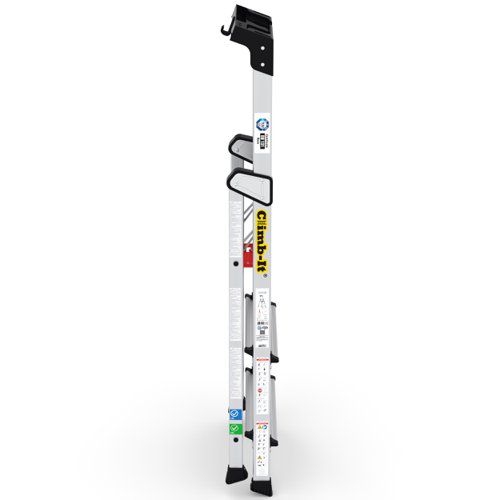 Climb-It Professional 3 Tread Step Ladder with Carry Handle Aluminium CAH103 - GA79983