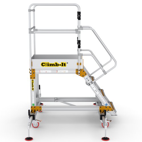 Extra Large Platform Safety Steps with Adjustable Stabilisers - 4 Tread