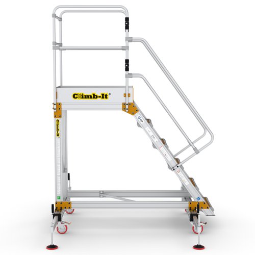 Extra Large Platform Safety Steps with Adjustable Stabilisers - 6 Tread