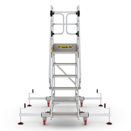 Extra Large Platform Safety Steps with Adjustable Stabilisers - 5 Tread